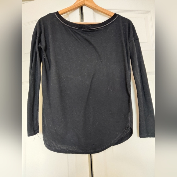 Black Curved Hem Top with Cute Graphic - Picture 4 of 4